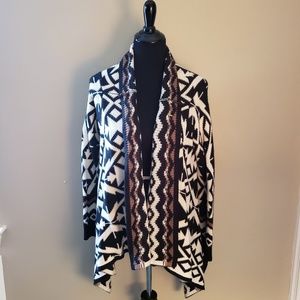 Black and Brown with White Cardigan